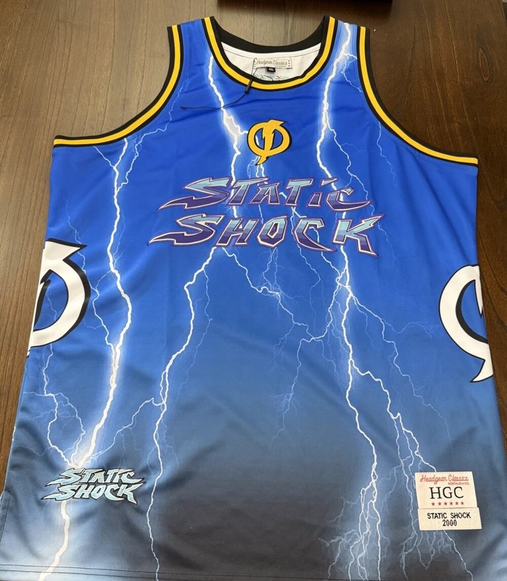 Static Shock Headgear Classics Basketball Jersey 4XL Lightning 2000 Y2K
